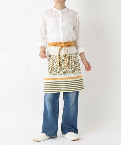 212 KITCHEN STORE / トゥーワントゥーキッチン ストア インテリア・生活雑貨・ホビー・ステーショナリー | ブロックプリント カフェエプロン MU ＜212Kオリジナル＞ | 詳細9