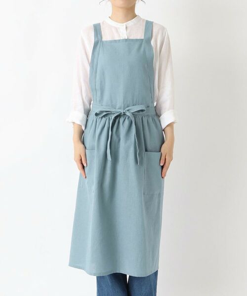 212 KITCHEN STORE / トゥーワントゥーキッチン ストア インテリア・生活雑貨・ホビー・ステーショナリー | リネンコットン フルエプロンギャザー BGY | 詳細1