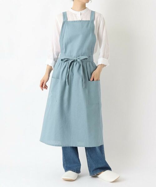 212 KITCHEN STORE / トゥーワントゥーキッチン ストア インテリア・生活雑貨・ホビー・ステーショナリー | リネンコットン フルエプロンギャザー BGY | 詳細10