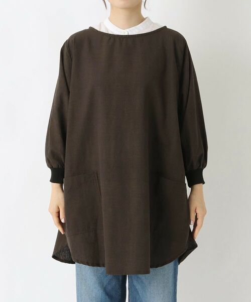 212 KITCHEN STORE / トゥーワントゥーキッチン ストア インテリア・生活雑貨・ホビー・ステーショナリー | シャンブリック 花びらリブ袖かっぽうぎ BK | 詳細1