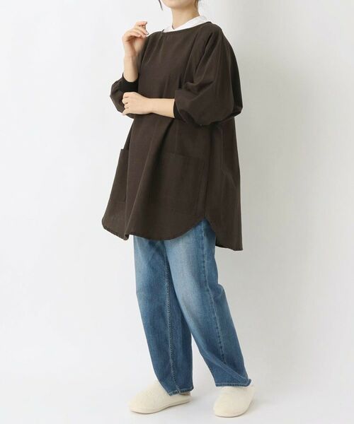 212 KITCHEN STORE / トゥーワントゥーキッチン ストア インテリア・生活雑貨・ホビー・ステーショナリー | シャンブリック 花びらリブ袖かっぽうぎ BK | 詳細10