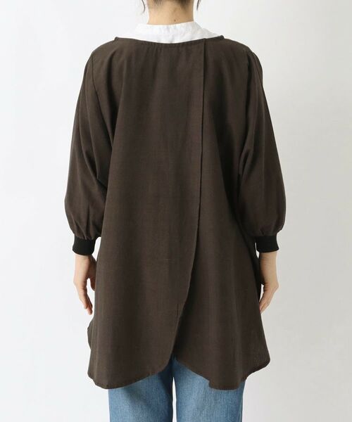 212 KITCHEN STORE / トゥーワントゥーキッチン ストア インテリア・生活雑貨・ホビー・ステーショナリー | シャンブリック 花びらリブ袖かっぽうぎ BK | 詳細3