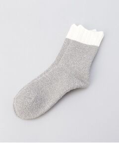 212 KITCHEN STORE / トゥーワントゥーキッチン ストア ソックス | 内側シルク2重編み ウール混 もこもこ靴下 銀色 ＜絹屋＞