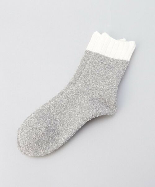 212 KITCHEN STORE / トゥーワントゥーキッチン ストア ソックス | 内側シルク2重編み ウール混 もこもこ靴下 銀色 ＜絹屋＞ | 詳細1