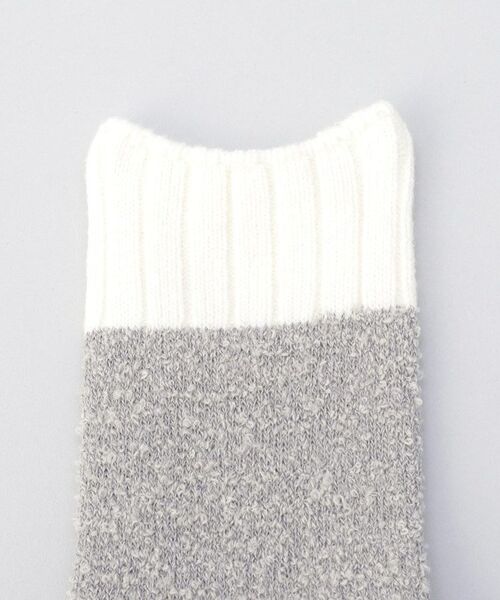 212 KITCHEN STORE / トゥーワントゥーキッチン ストア ソックス | 内側シルク2重編み ウール混 もこもこ靴下 銀色 ＜絹屋＞ | 詳細2