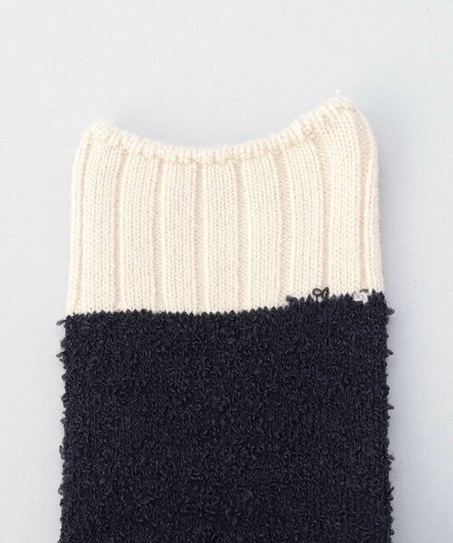 212 KITCHEN STORE / トゥーワントゥーキッチン ストア ソックス | 内側シルク2重編み ウール混 もこもこ靴下 紺色 ＜絹屋＞ | 詳細2