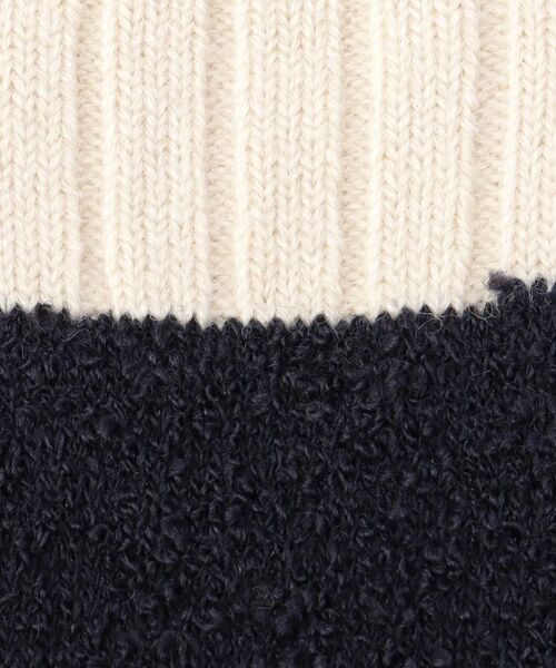 212 KITCHEN STORE / トゥーワントゥーキッチン ストア ソックス | 内側シルク2重編み ウール混 もこもこ靴下 紺色 ＜絹屋＞ | 詳細5