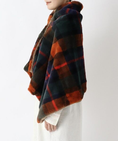 212 KITCHEN STORE / トゥーワントゥーキッチン ストア その他雑貨 | チェックファー ポンチョ ネイビー | 詳細2