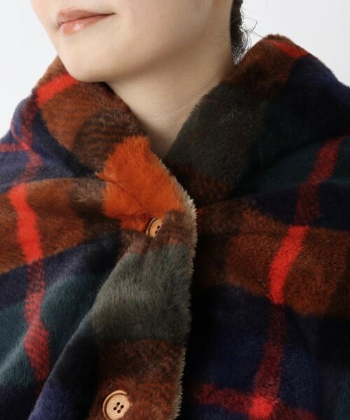 212 KITCHEN STORE / トゥーワントゥーキッチン ストア その他雑貨 | チェックファー ポンチョ ネイビー | 詳細4