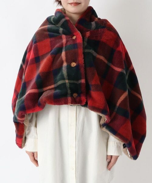 212 KITCHEN STORE / トゥーワントゥーキッチン ストア その他雑貨 | チェックファー ポンチョ レッド | 詳細1