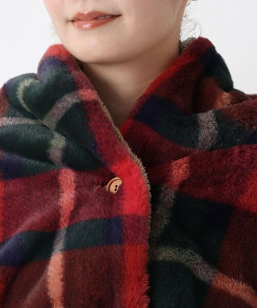 212 KITCHEN STORE / トゥーワントゥーキッチン ストア その他雑貨 | チェックファー ポンチョ レッド | 詳細4