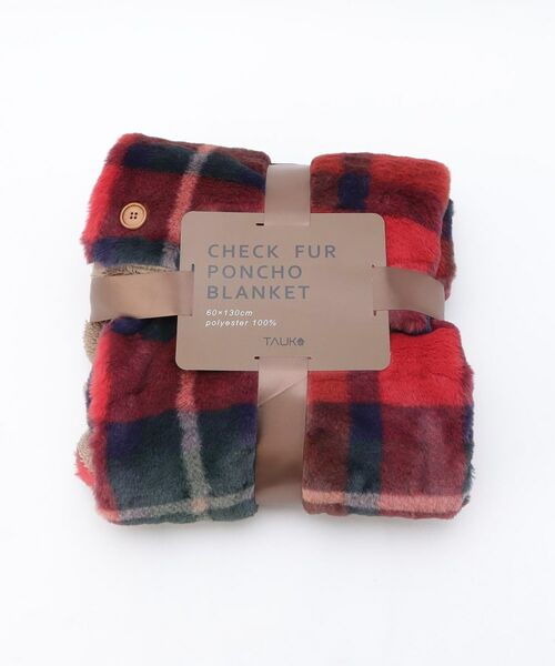 212 KITCHEN STORE / トゥーワントゥーキッチン ストア その他雑貨 | チェックファー ポンチョ レッド | 詳細9