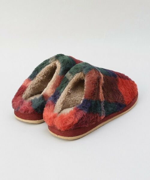 212 KITCHEN STORE / トゥーワントゥーキッチン ストア インテリア・インテリア雑貨 | チェックファー スリッパ レッド | 詳細3