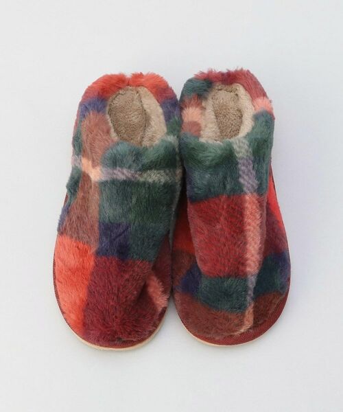 212 KITCHEN STORE / トゥーワントゥーキッチン ストア インテリア・インテリア雑貨 | チェックファー スリッパ レッド | 詳細4