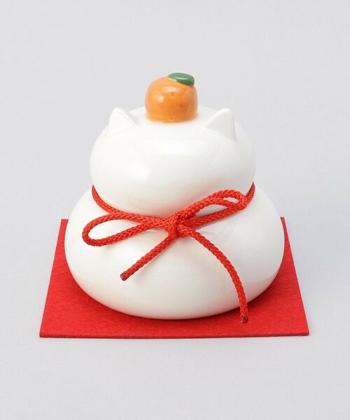 212 KITCHEN STORE / トゥーワントゥーキッチン ストア インテリア・インテリア雑貨 | 陶器の猫鏡餅 L | 詳細1