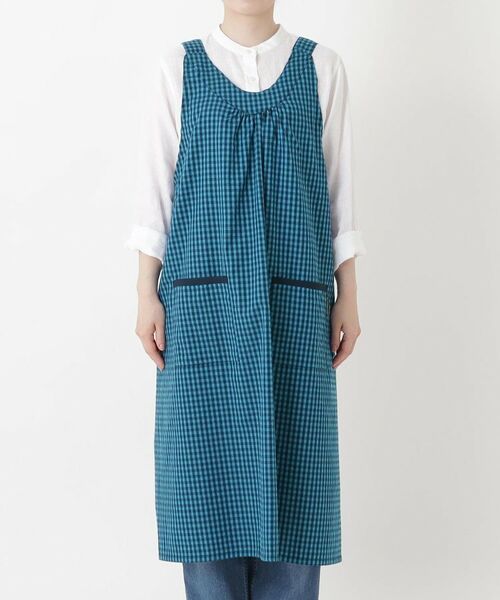 212 KITCHEN STORE / トゥーワントゥーキッチン ストア インテリア・生活雑貨・ホビー・ステーショナリー | ギンガムサッカーギャザーエプロン BL | 詳細1