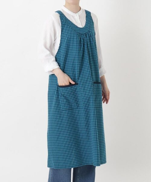 212 KITCHEN STORE / トゥーワントゥーキッチン ストア インテリア・生活雑貨・ホビー・ステーショナリー | ギンガムサッカーギャザーエプロン BL（その他）