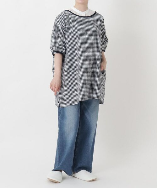 212 KITCHEN STORE / トゥーワントゥーキッチン ストア インテリア・生活雑貨・ホビー・ステーショナリー | ギンガムサッカー半袖かっぽう着 BK | 詳細10