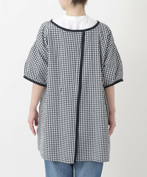 212 KITCHEN STORE / トゥーワントゥーキッチン ストア インテリア・生活雑貨・ホビー・ステーショナリー | ギンガムサッカー半袖かっぽう着 BK | 詳細3