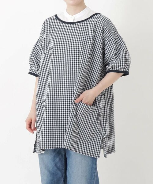 212 KITCHEN STORE / トゥーワントゥーキッチン ストア インテリア・生活雑貨・ホビー・ステーショナリー | ギンガムサッカー半袖かっぽう着 BK（その他）