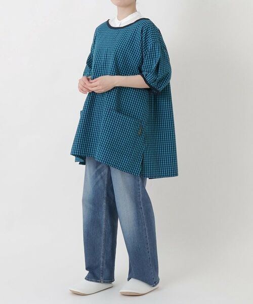 212 KITCHEN STORE / トゥーワントゥーキッチン ストア インテリア・生活雑貨・ホビー・ステーショナリー | ギンガムサッカー半袖かっぽう着 BL | 詳細10