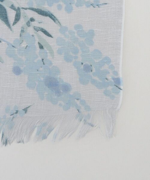 212 KITCHEN STORE / トゥーワントゥーキッチン ストア マフラー・ショール・スヌード・ストール | チクチクしない麻ストールミモザのブーケ 50 ブルー | 詳細2