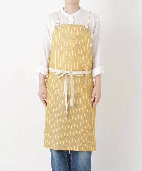 212 KITCHEN STORE / トゥーワントゥーキッチン ストア インテリア・生活雑貨・ホビー・ステーショナリー | 綿麻 ストライプ エプロン YE | 詳細1