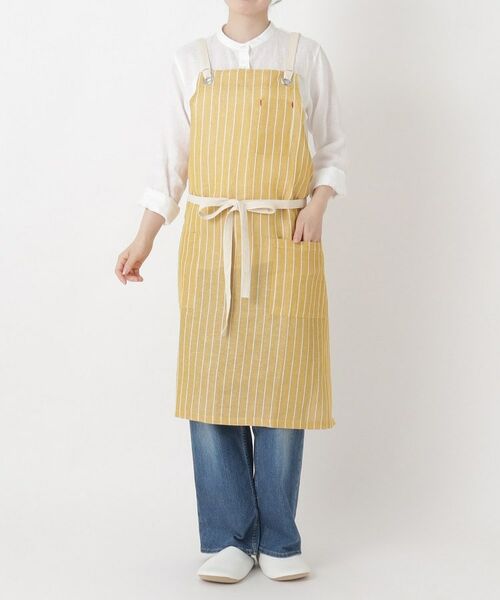 212 KITCHEN STORE / トゥーワントゥーキッチン ストア インテリア・生活雑貨・ホビー・ステーショナリー | 綿麻 ストライプ エプロン YE | 詳細12