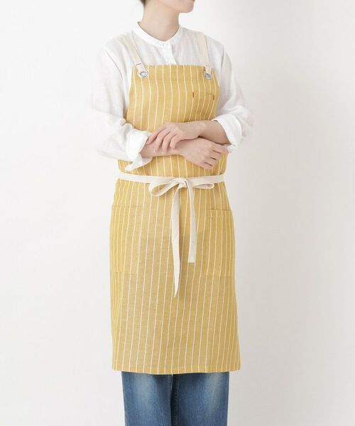 212 KITCHEN STORE / トゥーワントゥーキッチン ストア インテリア・生活雑貨・ホビー・ステーショナリー | 綿麻 ストライプ エプロン YE（その他）