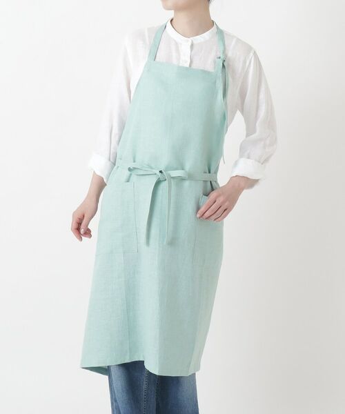212 KITCHEN STORE / トゥーワントゥーキッチン ストア インテリア・生活雑貨・ホビー・ステーショナリー | リネンのネックエプロン フリー ミント ＜LINEN&BASIC リネンアンドベーシック＞（その他）