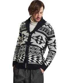 5351POUR LES HOMMES / 5351プール・オム カーディガン・ボレロ | トライバルジャガードカウチンニット