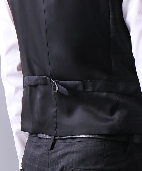 5351POUR LES HOMMES / 5351プール・オム ベスト | ブラックチェックジレ | 詳細8