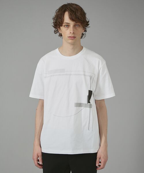 5351POUR LES HOMMES / 5351プール・オム Tシャツ | 抽象柄ラインプリントTシャツ | 詳細2