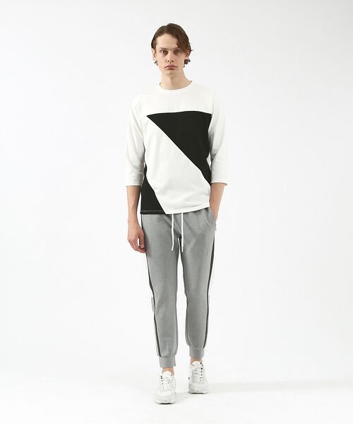 5351POUR LES HOMMES / 5351プール・オム Tシャツ | 異素材スラッシュ七分袖Tシャツ | 詳細2