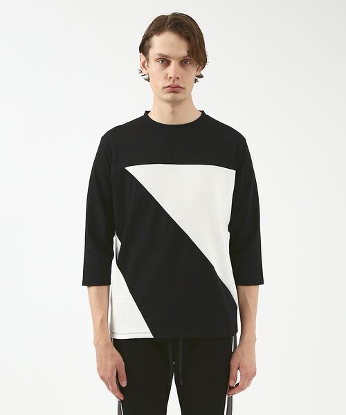 5351POUR LES HOMMES / 5351プール・オム Tシャツ | 異素材スラッシュ七分袖Tシャツ | 詳細6