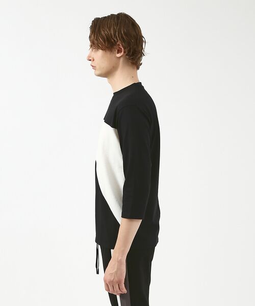 5351POUR LES HOMMES / 5351プール・オム Tシャツ | 異素材スラッシュ七分袖Tシャツ | 詳細7