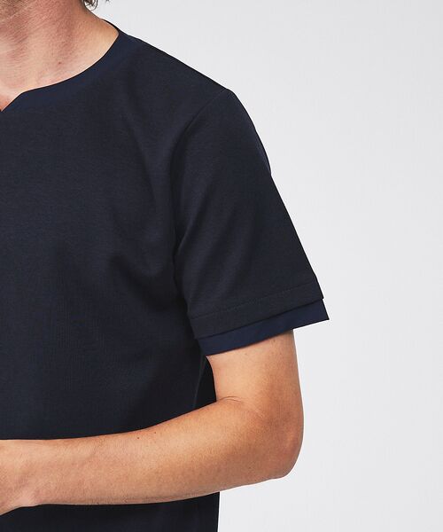 5351POUR LES HOMMES / 5351プール・オム Tシャツ | 異素材スリットカラー 半袖Tシャツ | 詳細7