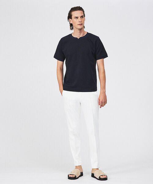 5351POUR LES HOMMES / 5351プール・オム Tシャツ | 異素材スリットカラー 半袖Tシャツ | 詳細9