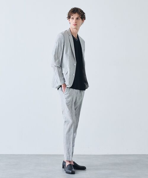 5351POUR LES HOMMES / 5351プール・オム Tシャツ | パッチワーク  PUレザー Vネック 半袖 Tシャツ | 詳細12