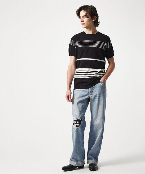 5351POUR LES HOMMES / 5351プール・オム Tシャツ | 【定番人気】セーターマシーン ボーダー クルーネック ニット Tシャツ | 詳細4