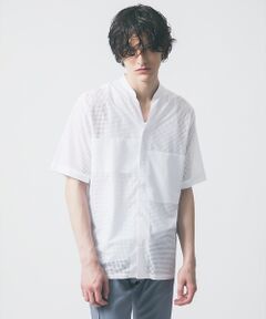 5351POUR LES HOMMES / 5351プール・オム シャツ・ブラウス | 【25S/S】パッチワーク メッシュ 半袖シャツ