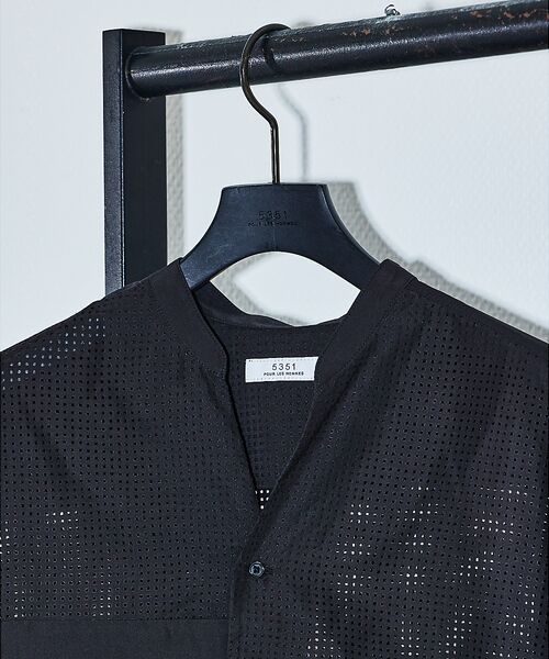 5351POUR LES HOMMES / 5351プール・オム シャツ・ブラウス | 【25S/S】パッチワーク メッシュ 半袖シャツ | 詳細8