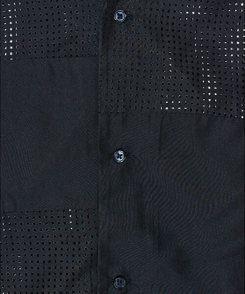 5351POUR LES HOMMES / 5351プール・オム シャツ・ブラウス | 【25S/S】パッチワーク メッシュ 半袖シャツ | 詳細9