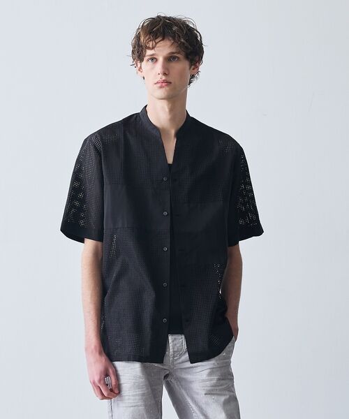 5351POUR LES HOMMES / 5351プール・オム シャツ・ブラウス | パッチワーク メッシュ 半袖シャツ | 詳細14