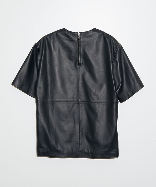 セットアップ対応】レザー ジップ 半袖Tシャツ （Tシャツ