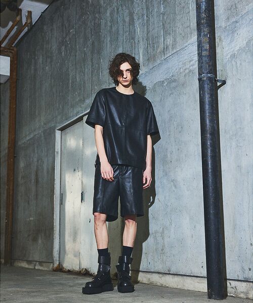 5351POUR LES HOMMES / 5351プール・オム ショート・ハーフ・半端丈パンツ | 【セットアップ対応】レザー スラックス ショートパンツ | 詳細10