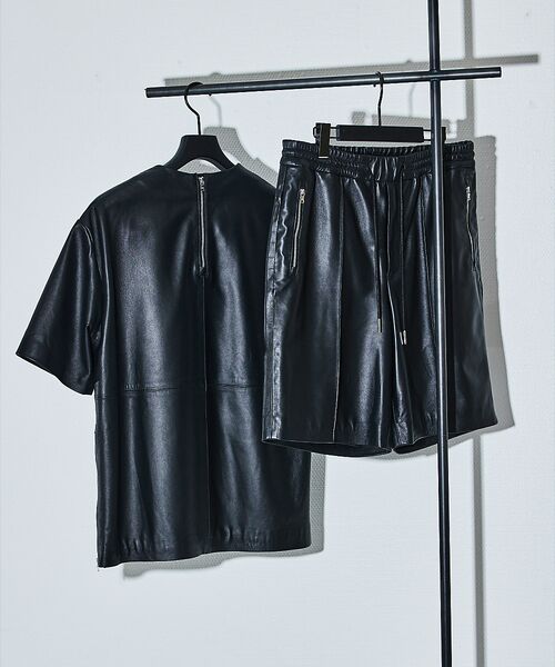 5351POUR LES HOMMES / 5351プール・オム ショート・ハーフ・半端丈パンツ | 【セットアップ対応】レザー スラックス ショートパンツ | 詳細9