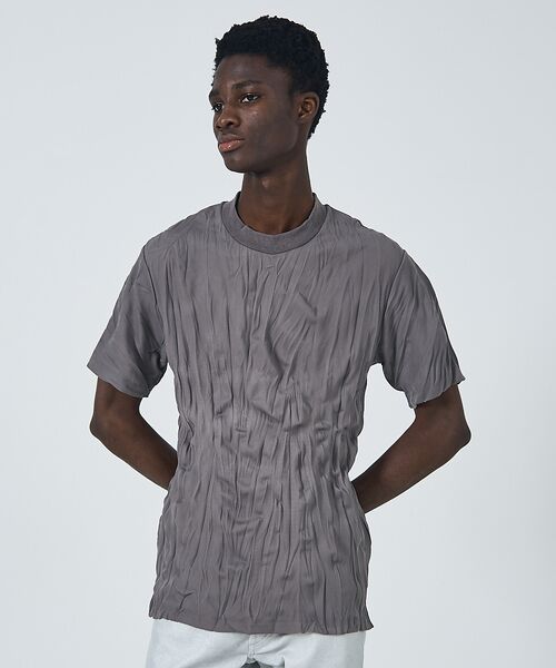 5351POUR LES HOMMES/5351プール・オム 【25S/S】ワッシャー 半袖 Tシャツ グレー 46 5351POUR LES HOMMES/5351プール・オム 【25S/S】ワッシャー 半袖 Tシャツ グレー 46