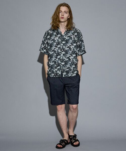 5351POUR LES HOMMES / 5351プール・オム ショート・ハーフ・半端丈パンツ | 【デニムライク】シャンブレー スラックス ショートパンツ | 詳細1