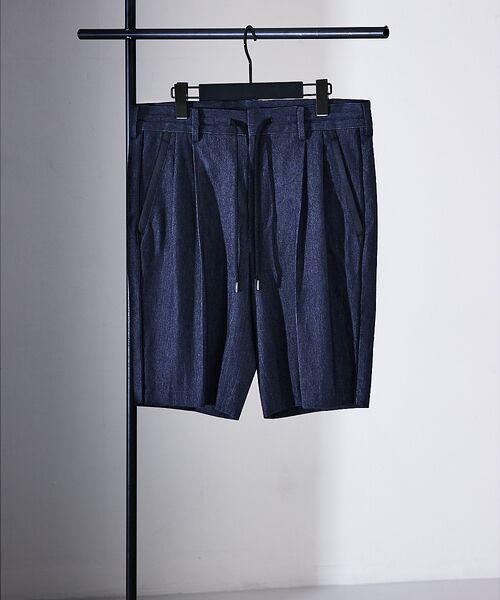 5351POUR LES HOMMES / 5351プール・オム ショート・ハーフ・半端丈パンツ | 【デニムライク】シャンブレー スラックス ショートパンツ | 詳細9